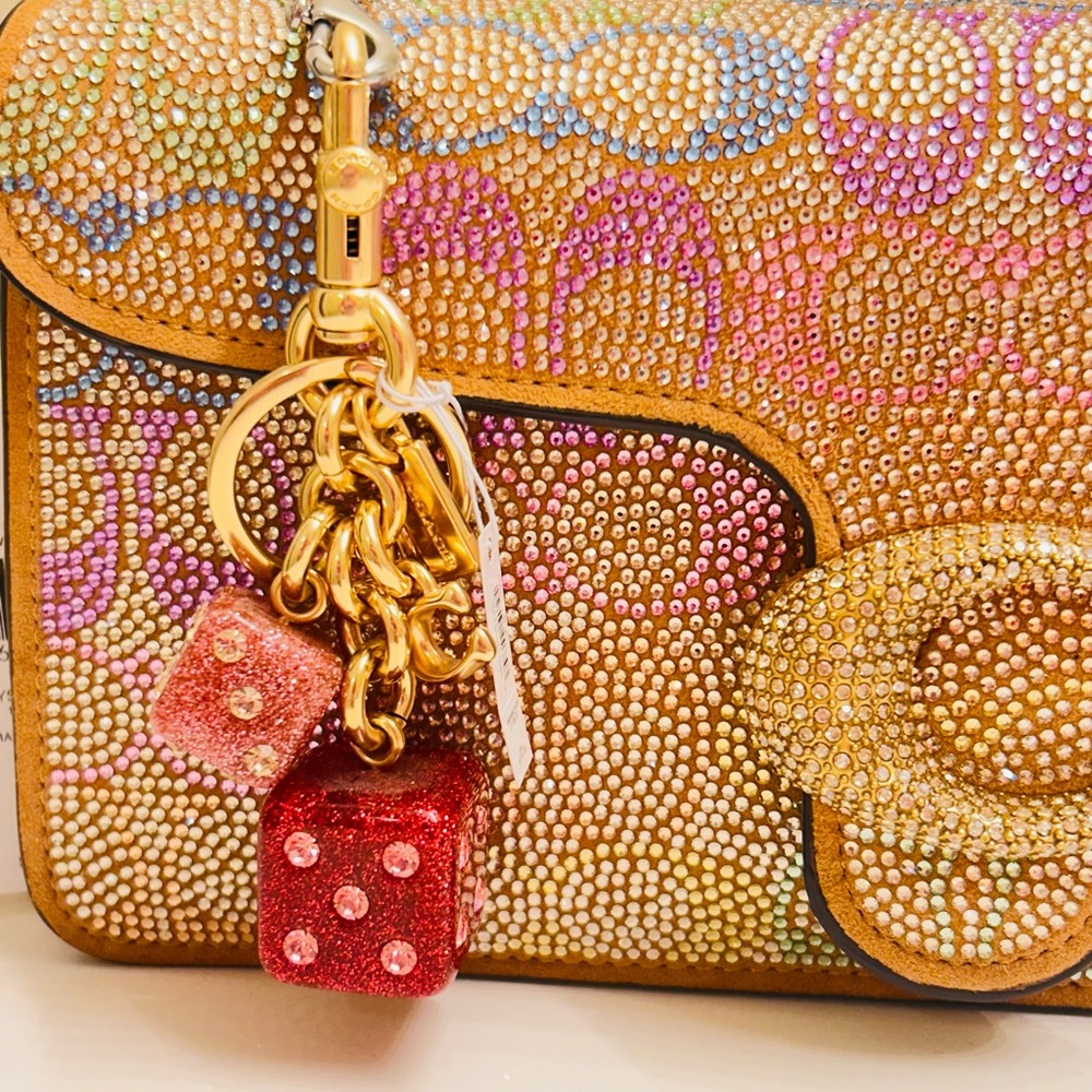 Coach Crystal Dice Keychain/ Bag Charm